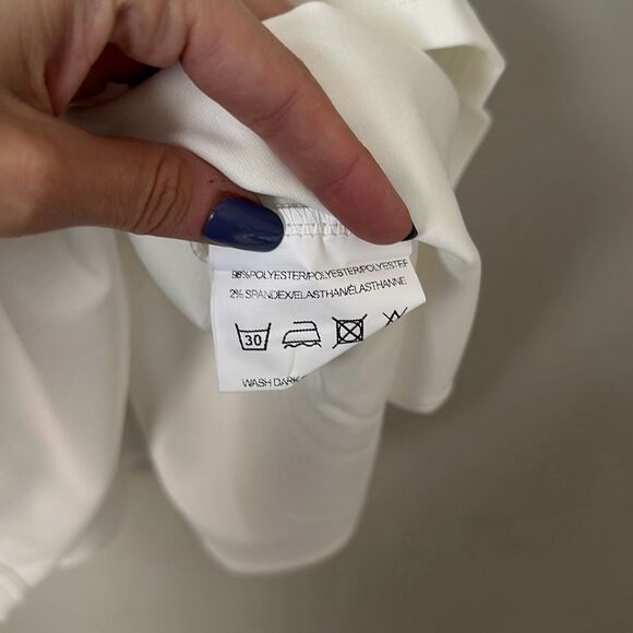 NWT Meaneor Mini Dress Womens Medium White Sleeveless Rhinestone Embellished - Picture 4 of 5